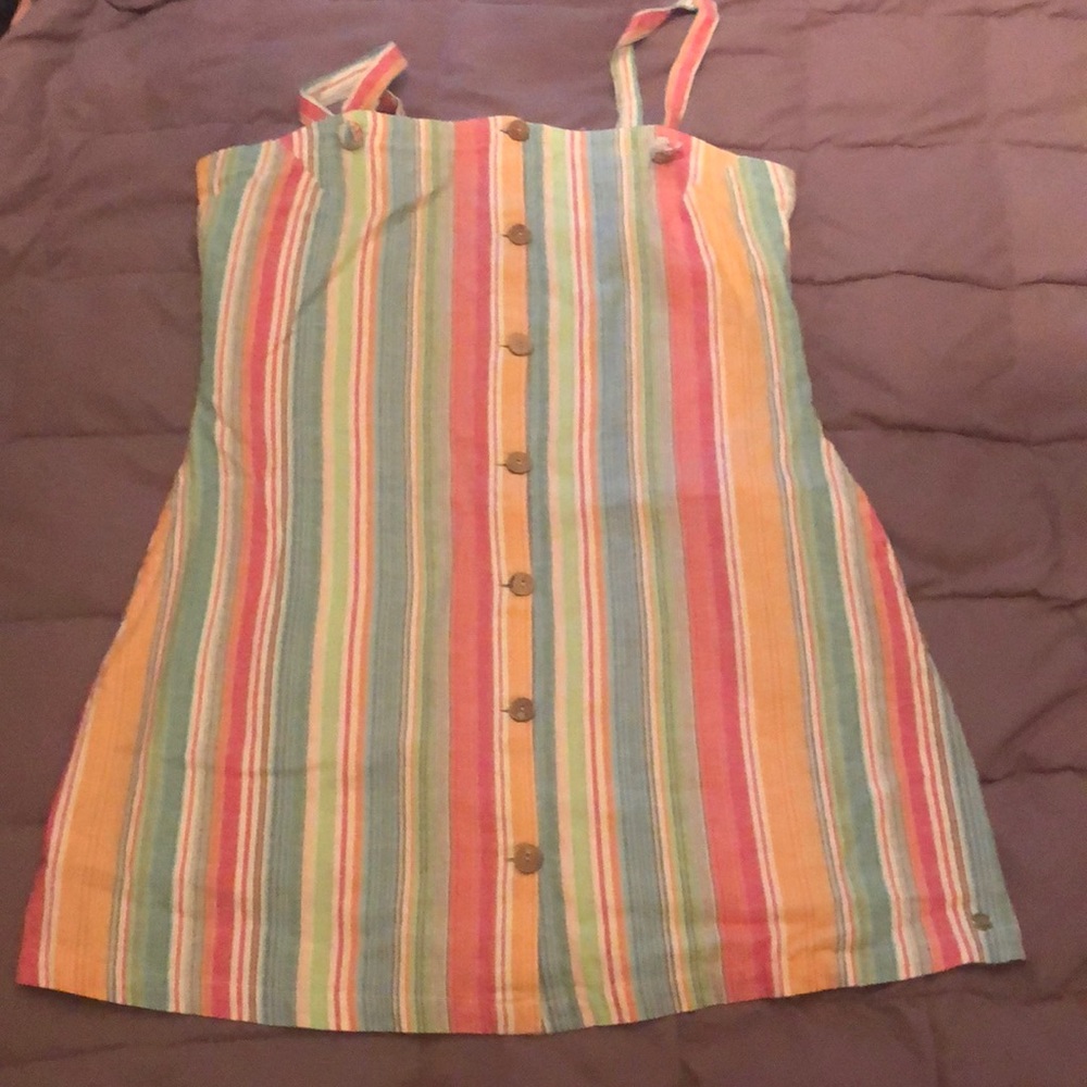 Roxy button up stripes mini dress